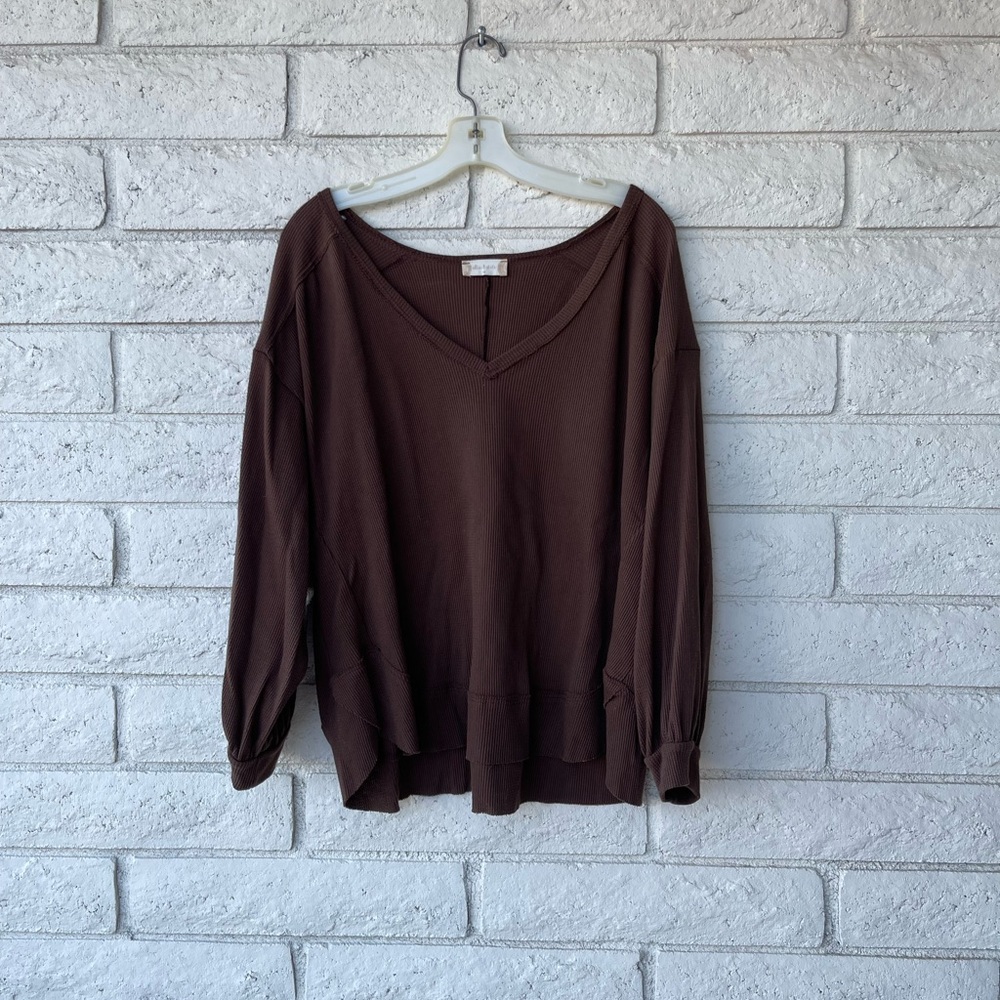 Altar’d State - Loose Brown Long Sleeve Top